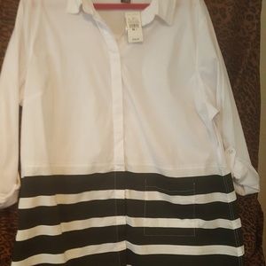 Ashley Stewart Oversized Collard Shirt.